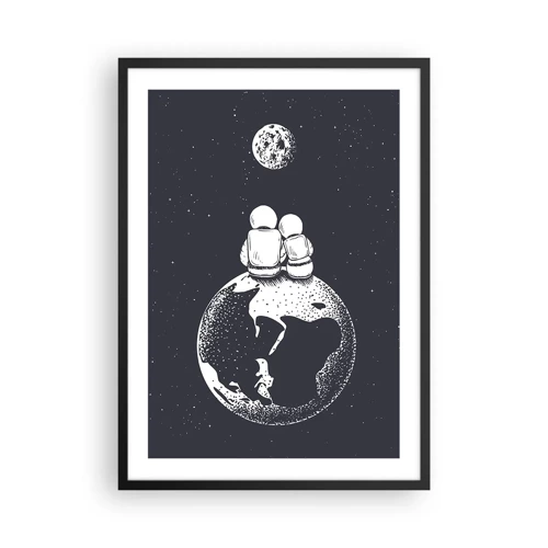 Plakat w czarnej ramie - Kosmiczne love story - 50x70 cm